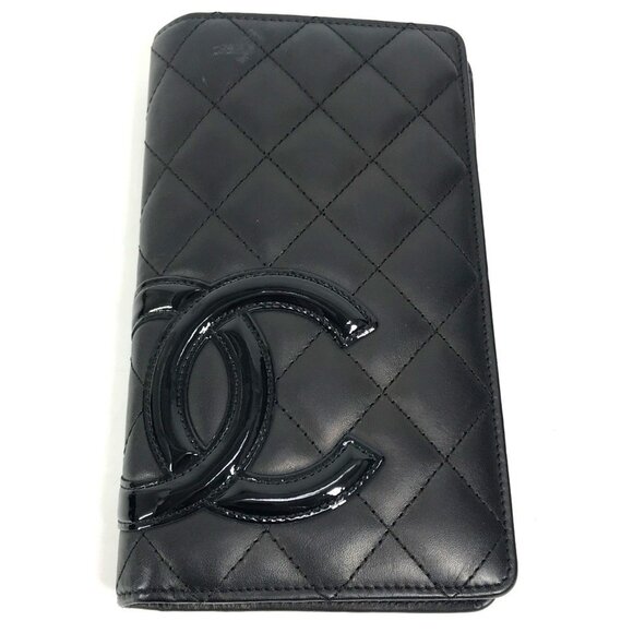 CHANEL Black Leather Coco Mark Wallet - Picture 1 of 16
